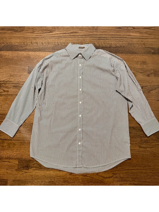 J. McLaughlin Tops - J.McLaughlin Flannery Striped Long Sleeve Collared Button Down SZ XL